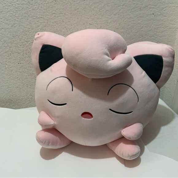 New Pokemon Jigglypuff Sleeping Plush pink 13” 2023 - Picture 1 of 8